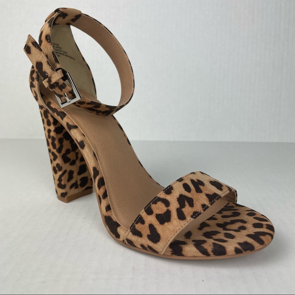 Torrid LEOPARD ANKLE STRAP BLOCK HEEL SANDAL